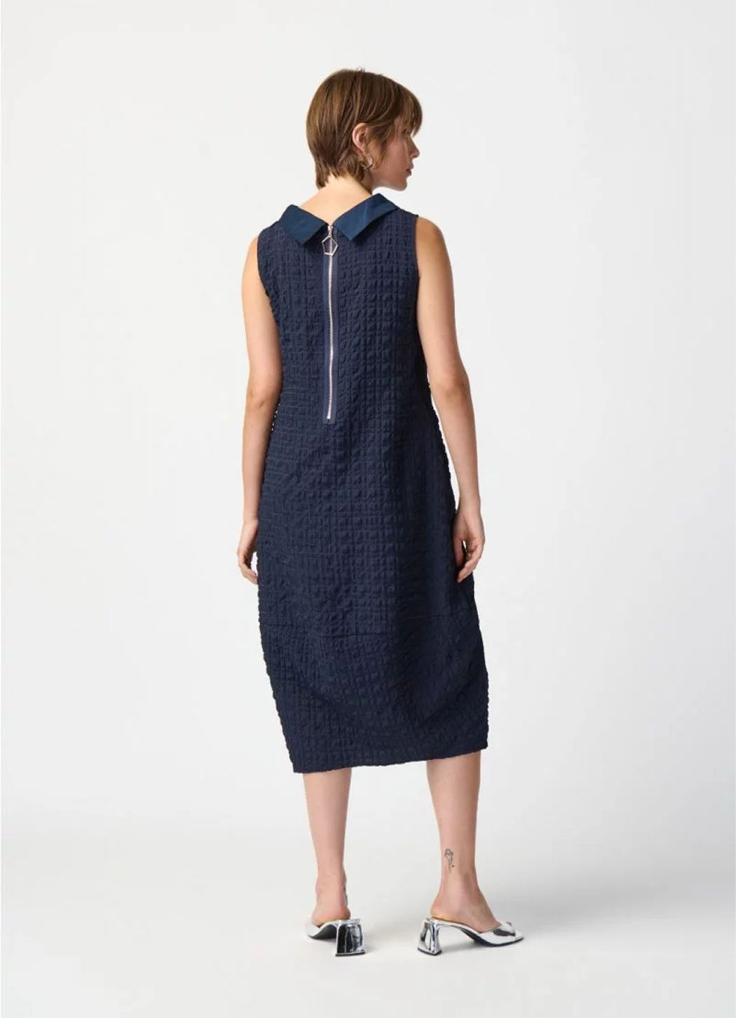 mare' Cocoon Sleeveless All In One ネイビー Joseph Ribkoff Textured Sleeveless Cocoon Dress – Details Direct