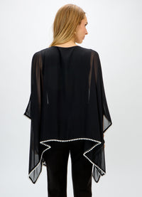 Joseph Ribkoff Pearl Trim Chiffon Top