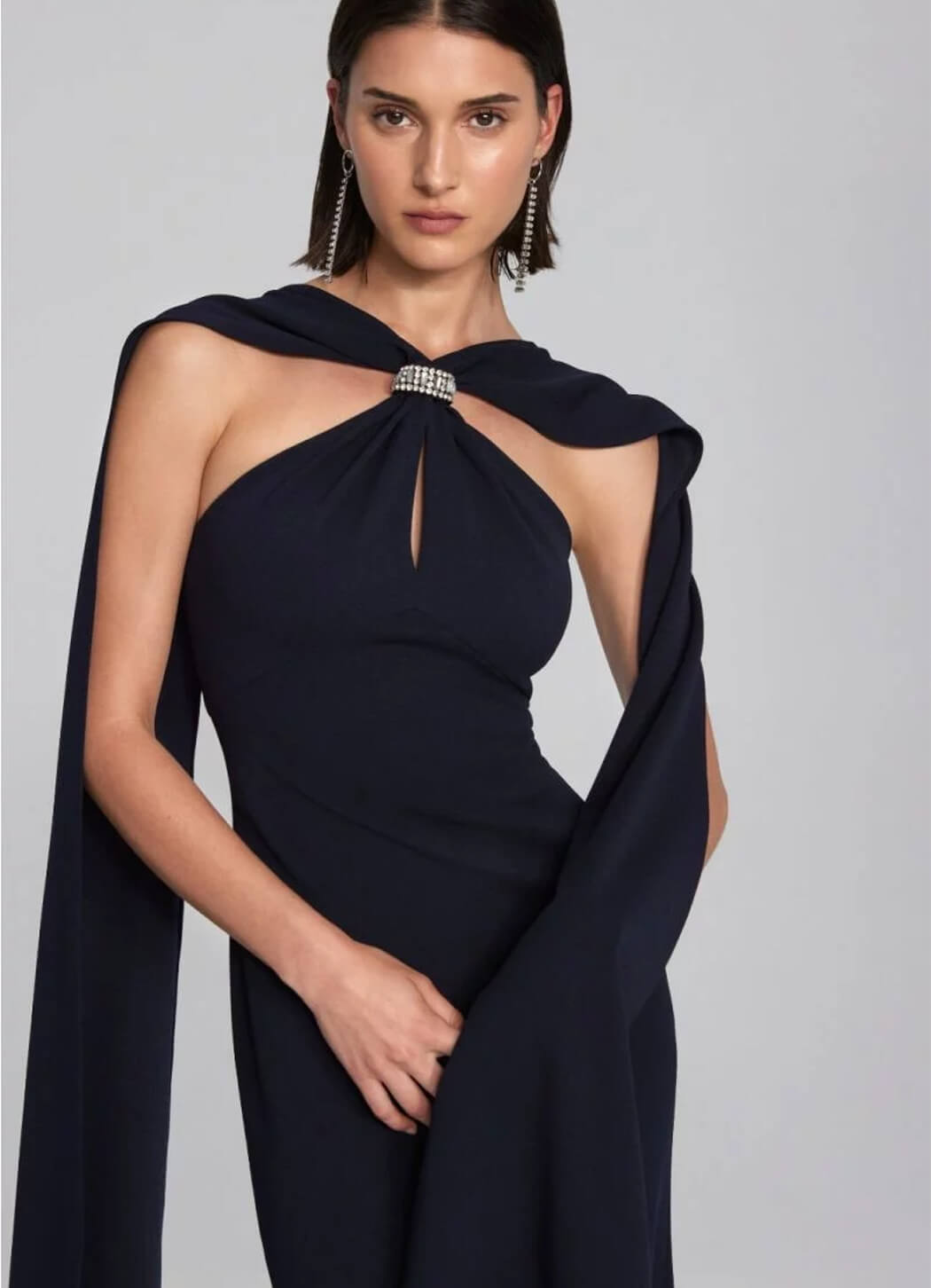 Joseph Ribkoff Trumpet Gown with Rhinestone Details Direct