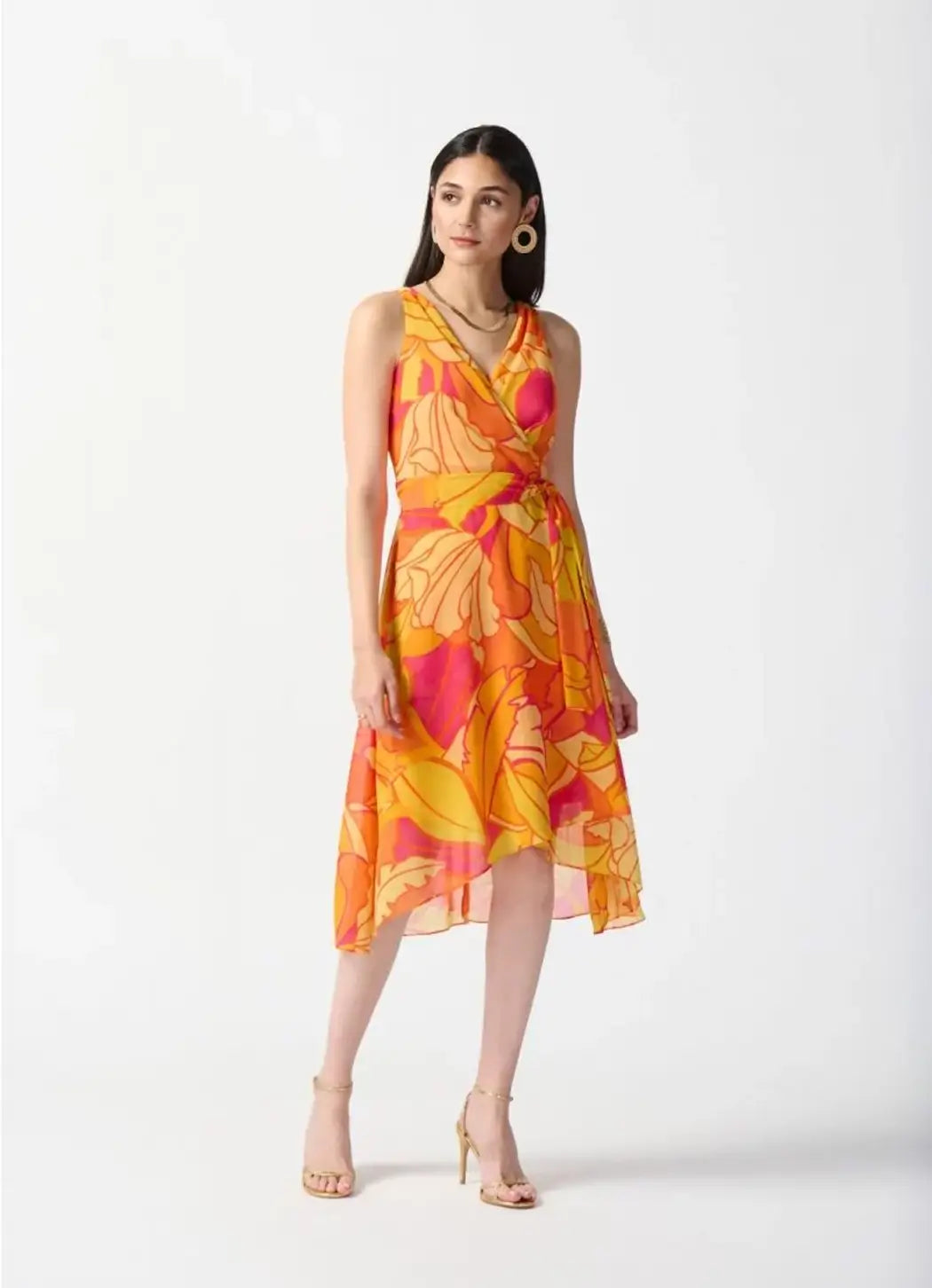 Joseph Ribkoff Tropical Print Fit & Flare Dress