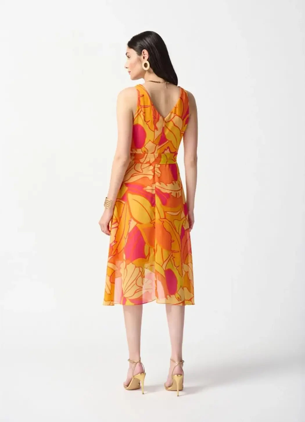Joseph Ribkoff Tropical Print Fit & Flare Dress