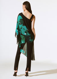 Joseph Ribkoff Chiffon Floral Print Layered Tunic
