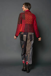 Mieko Mintz Jacquard Silk Kantha Cropped Basic Jacket