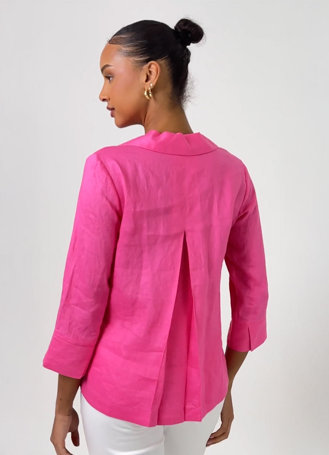 Joseph Ribkoff V-Neck Linen Boxy Top – Details Direct