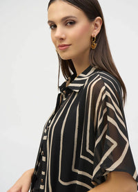 Joseph Ribkoff Chic Sheer Buttoned Top