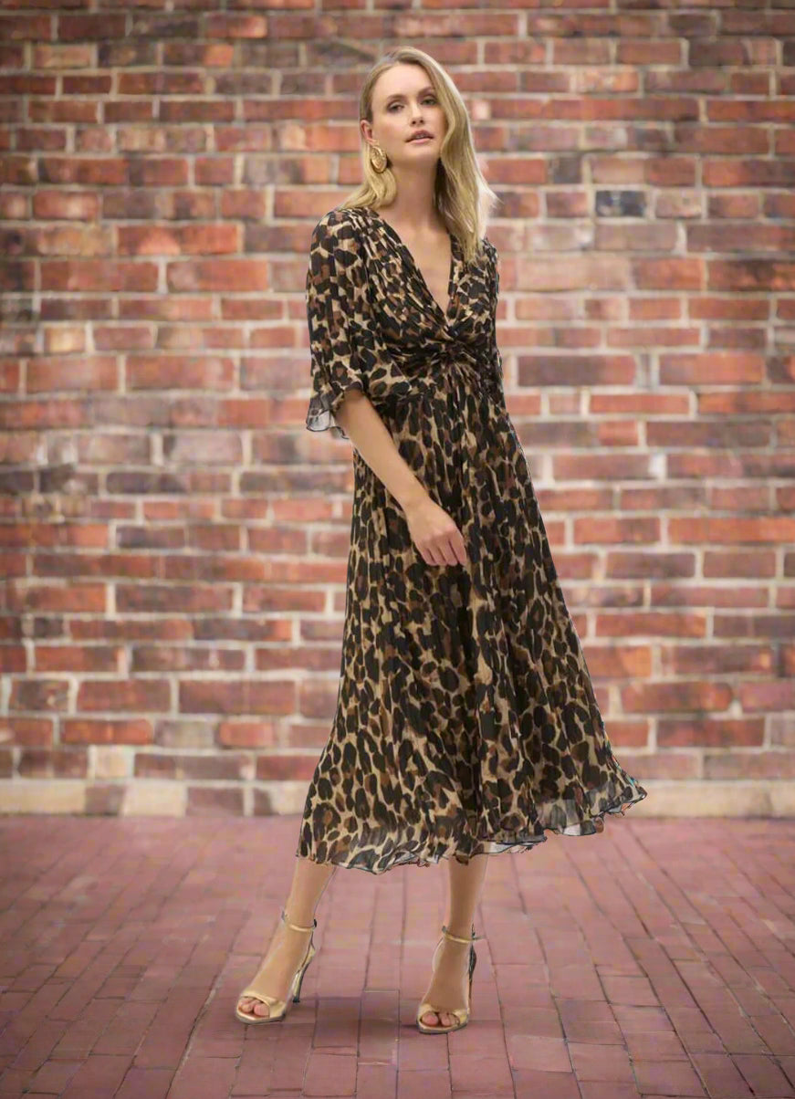 joseph leopard shirt dress Leopard Trousers Joseph Leopard Print Dress Sosandar Leopard Print Tie Neck  Dress, Brown/Multi