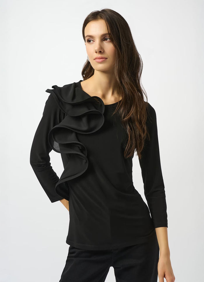 Joseph Ribkoff Ruffled Crewneck Pullover