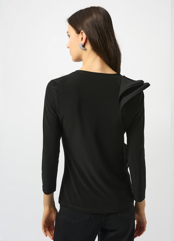 Joseph Ribkoff Ruffled Crewneck Pullover
