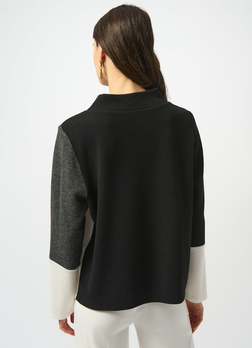 Joseph Ribkoff Color-Blocked Mock Neck Pullover