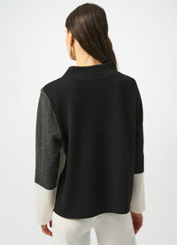 Joseph Ribkoff Color-Blocked Mock Neck Pullover