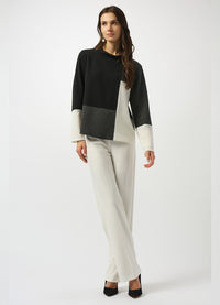 Joseph Ribkoff Color-Blocked Mock Neck Pullover