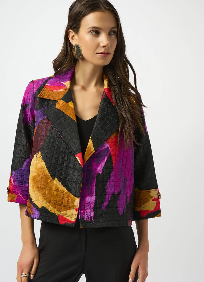 Joseph Ribkoff Abstract Print Boxy Blazer