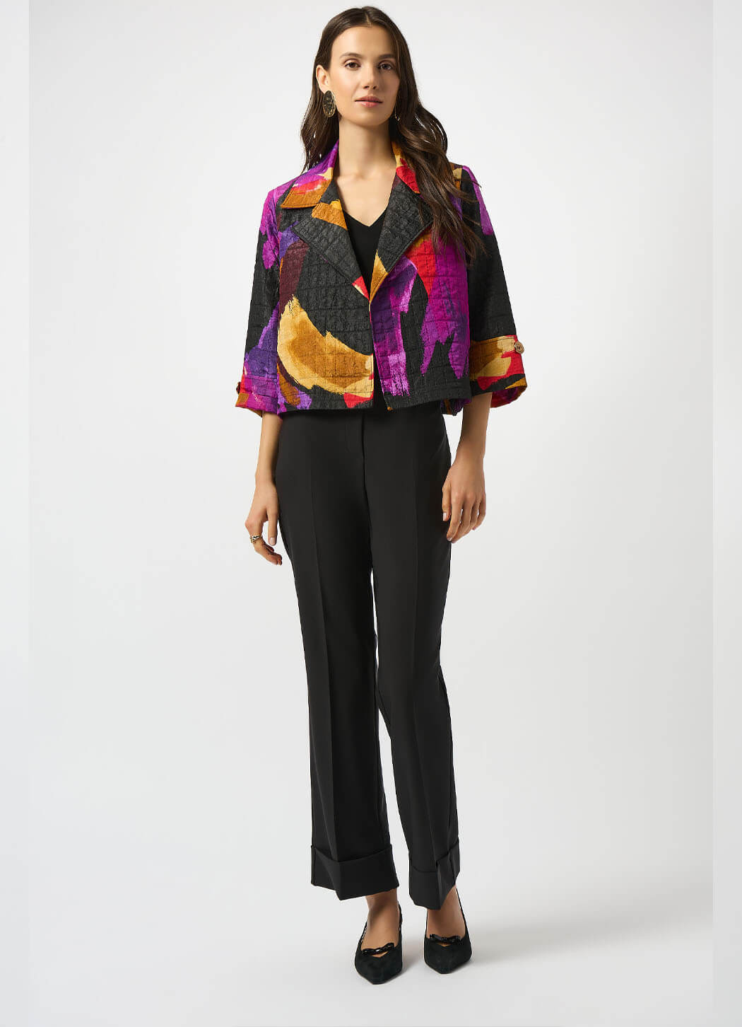 Joseph Ribkoff Abstract Print Boxy Blazer