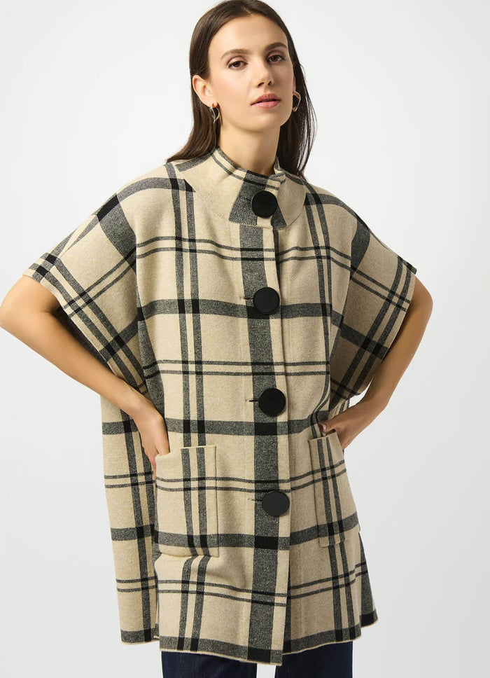 Joseph Ribkoff Knit Plaid Poncho