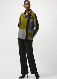 Joseph Ribkoff Block Print Cowl Neck Sweater