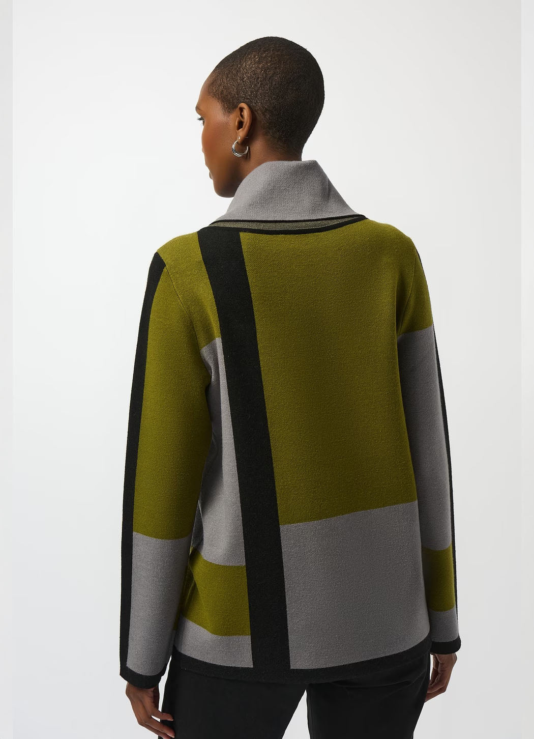 Joseph Ribkoff Block Print Cowl Neck Sweater