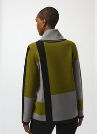 Joseph Ribkoff Block Print Cowl Neck Sweater