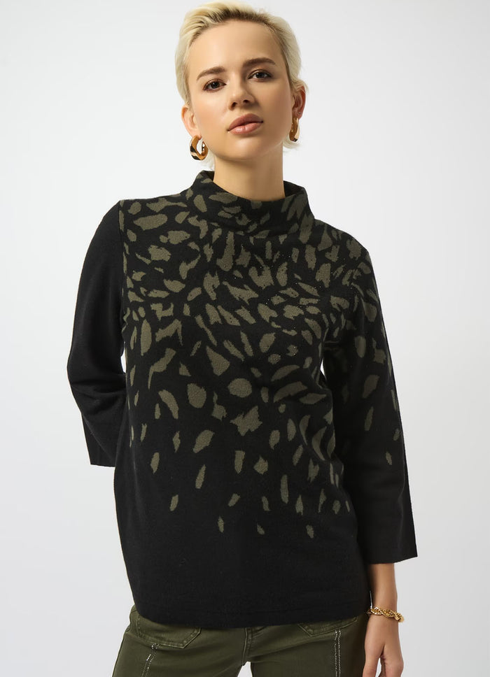 Joseph Ribkoff Embelished Mock Neck Sweater