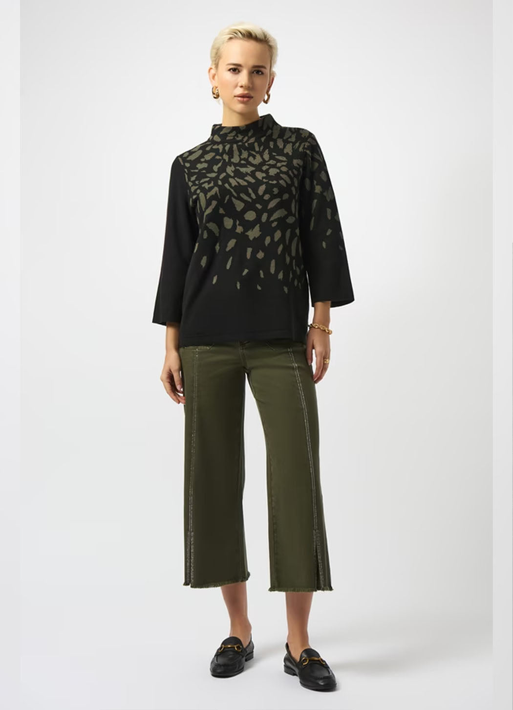 Joseph Ribkoff Embelished Mock Neck Sweater
