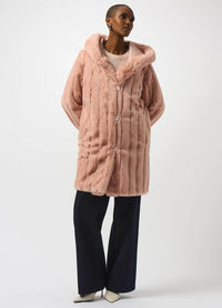 Joseph Ribkoff Faux Fur Reversible Hooded Coat
