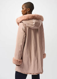 Joseph Ribkoff Faux Fur Reversible Hooded Coat