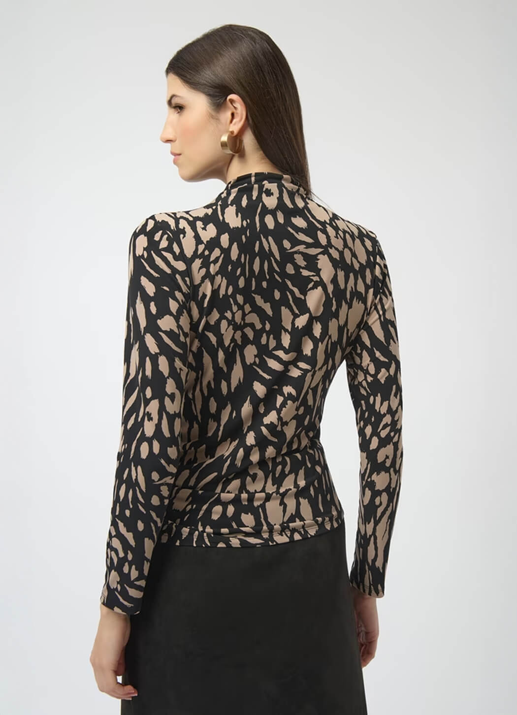 Joseph Ribkoff Animal Print High-Neck Top