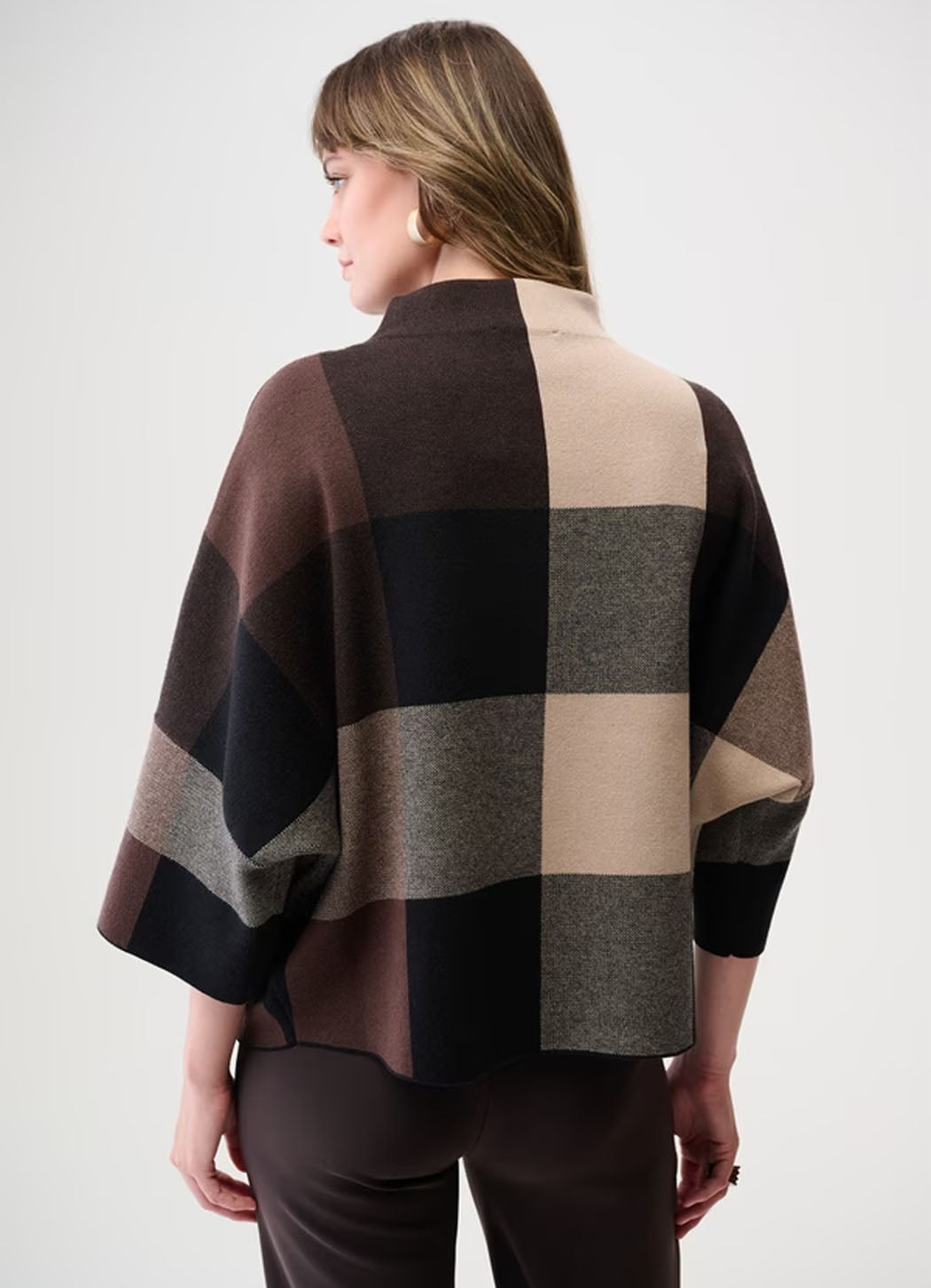 Joseph Ribkoff Mock Neck Plaid Sweater