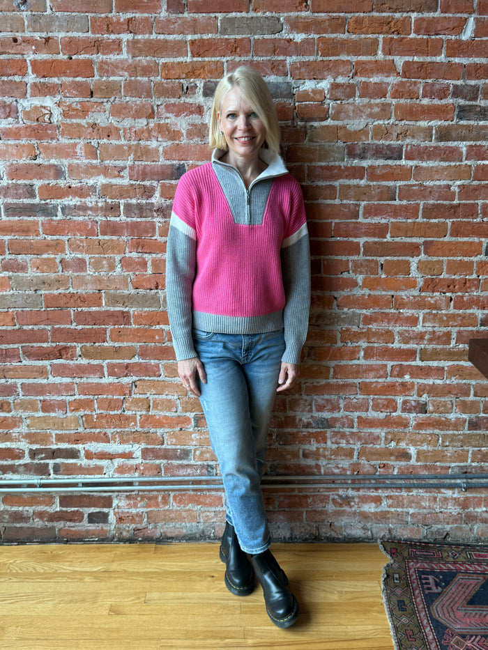 J. Society Colorblock Quarter Zip Shaker