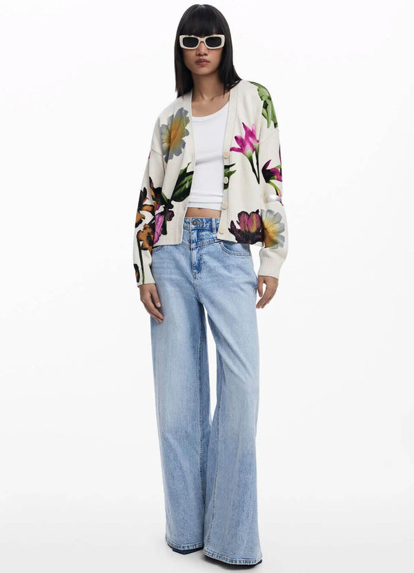 Desigual Floral Print Cardigan