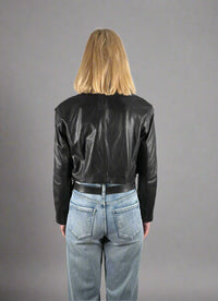 Freaky Nation Cropped Leather Jacket