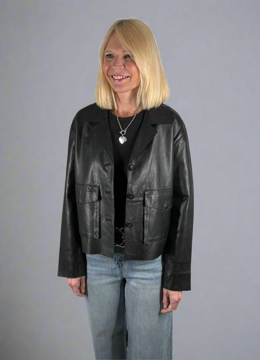 Freaky Nation Boxy Leather Jacket