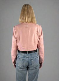 Freaky Nation Cropped Four-Pocket Leather Jacket