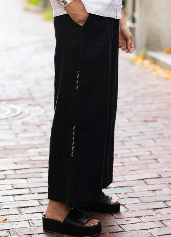 Olivia Seasonless Linen Handstitch Ankle Pant