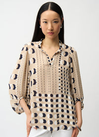 Joseph Ribkoff Georgette Dot-Print Blouse