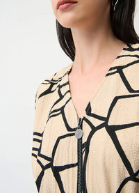 Joseph Ribkoff Seersucker Abstract Print Fit and Flare Dress