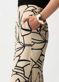 Joseph Ribkoff Woven Abstract Print Wide Leg Pull-On Pants