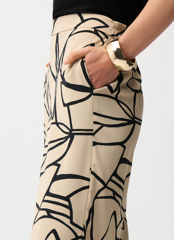 Joseph Ribkoff Woven Abstract Print Wide Leg Pull-On Pants