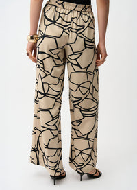 Joseph Ribkoff Woven Abstract Print Wide Leg Pull-On Pants