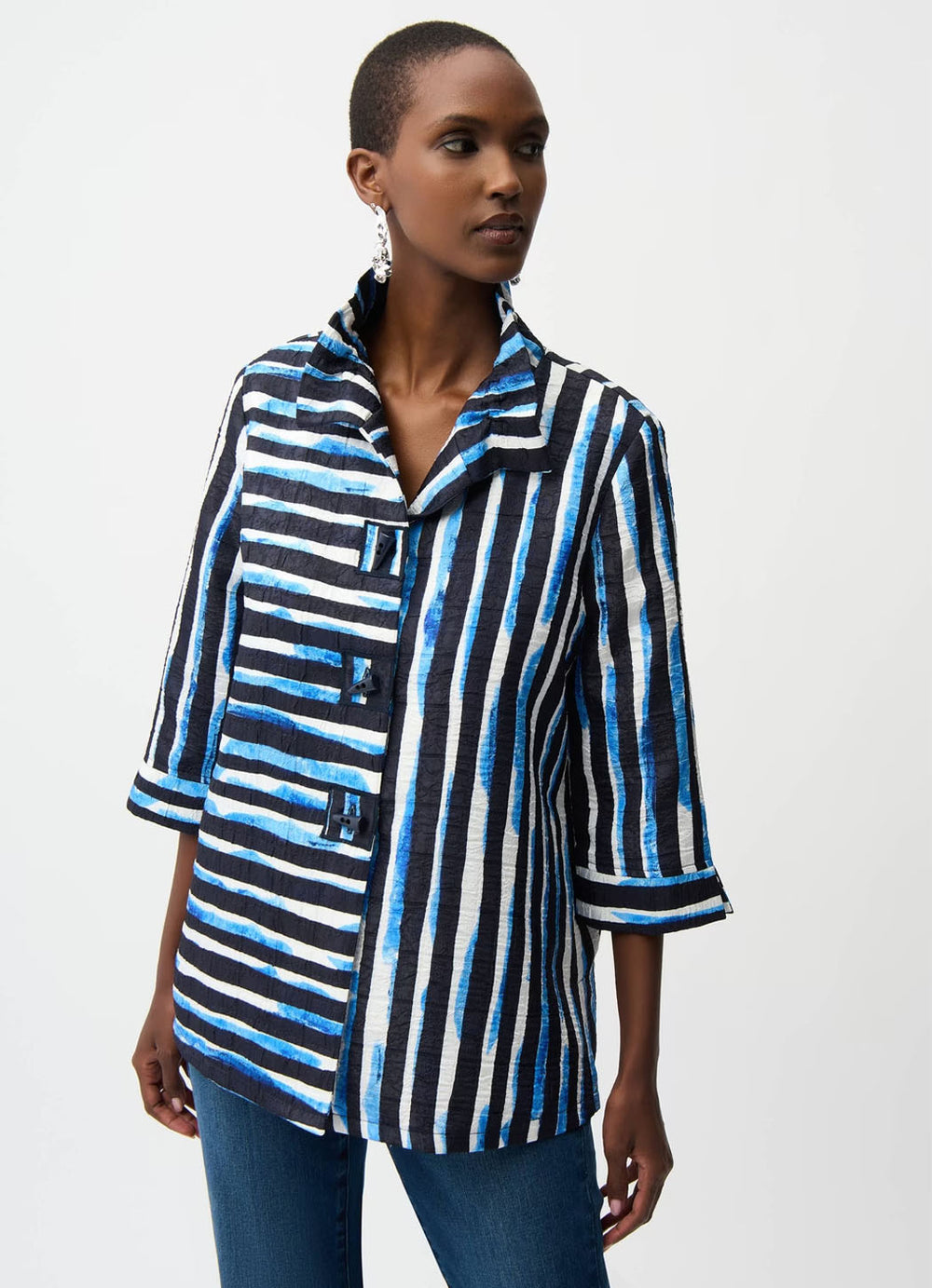 Joseph Ribkoff Wire Collared 3/4 Sleeve Jacket