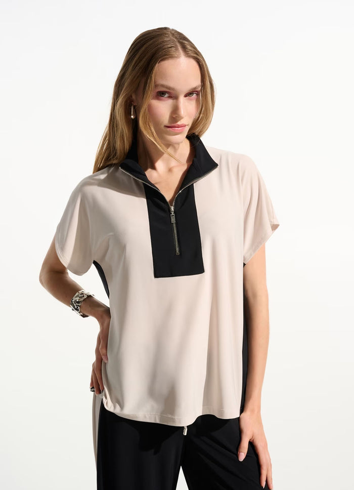 Joseph Ribkoff Colorblock 1/2 Zip Top