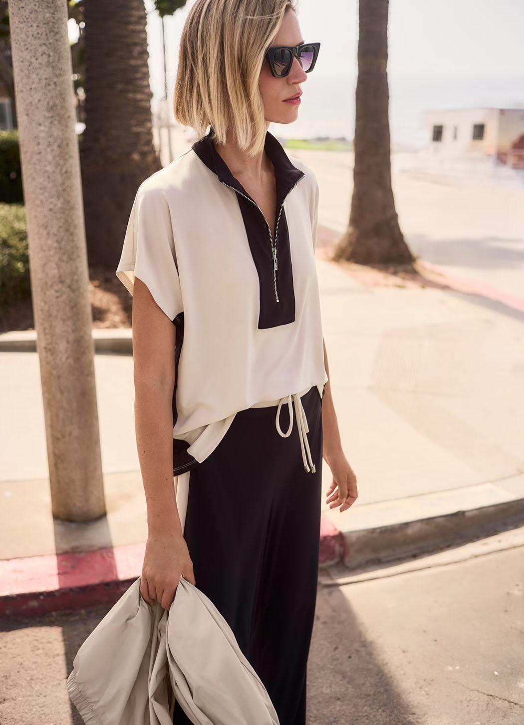 Joseph Ribkoff Colorblock 1/2 Zip Top