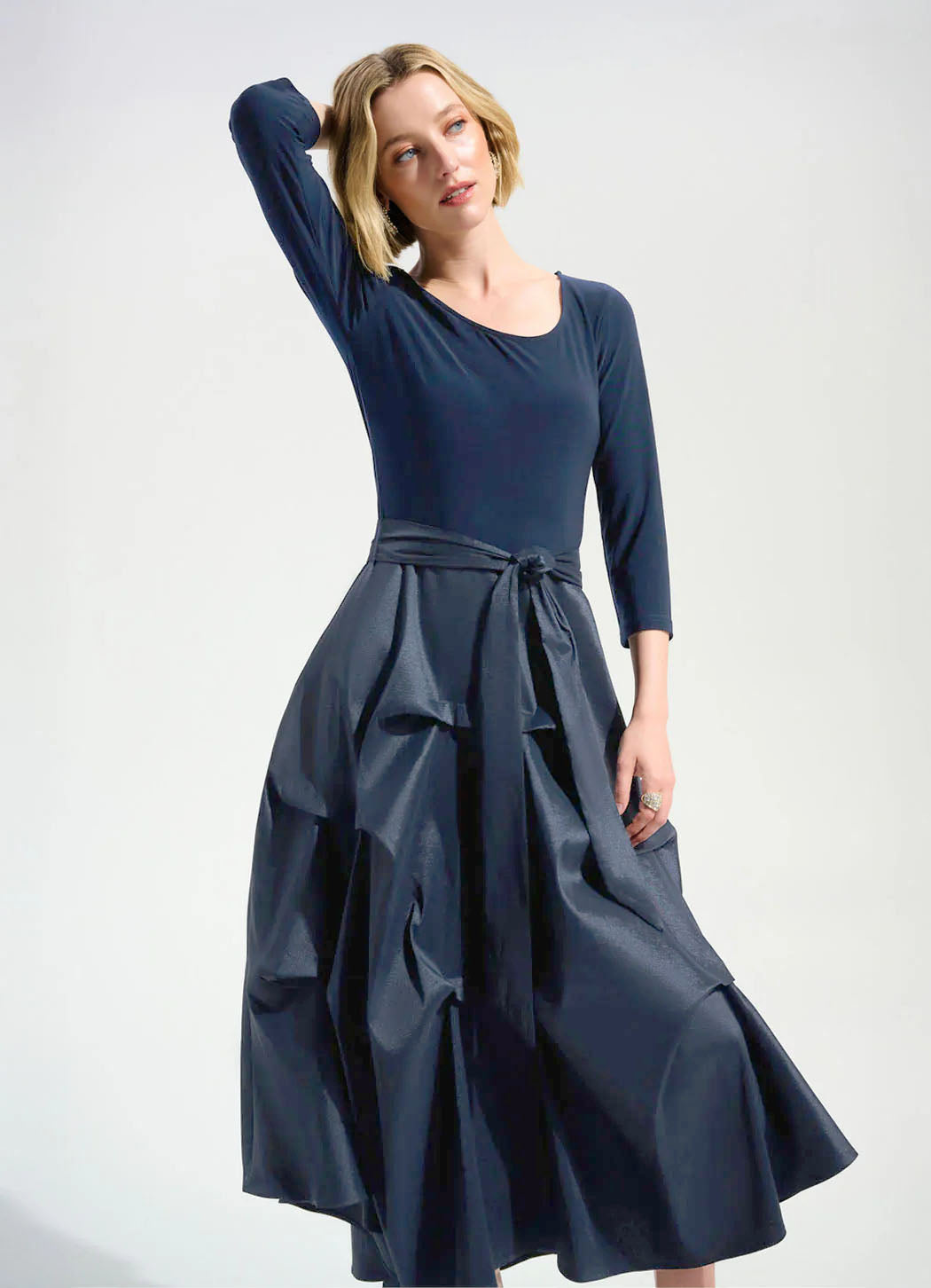 Joseph Ribkoff Midi Fit & Flare With Taffeta Skirt – Details Direct