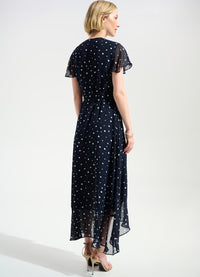 Joseph Ribkoff Polka Dot V-Neck Wrap Dress