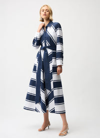 Joseph Ribkoff Fitted Dress With Full Skirt and Tie Belt