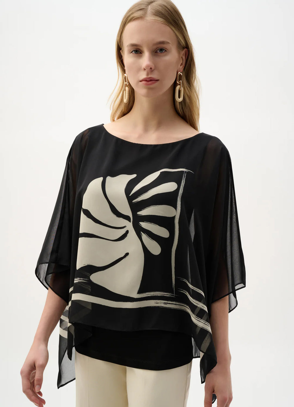 Joseph Ribkoff Chiffon Poncho Top