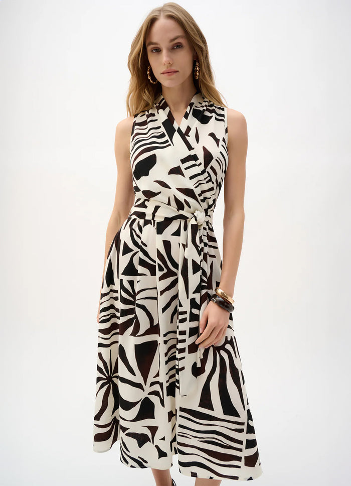 Joseph Ribkoff Tropical Print Fit And Flare Wrap Dress