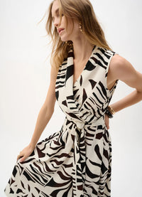 Joseph Ribkoff Tropical Print Fit And Flare Wrap Dress