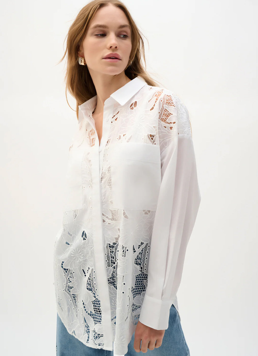 Joseph Ribkoff Floral Lace Button Up