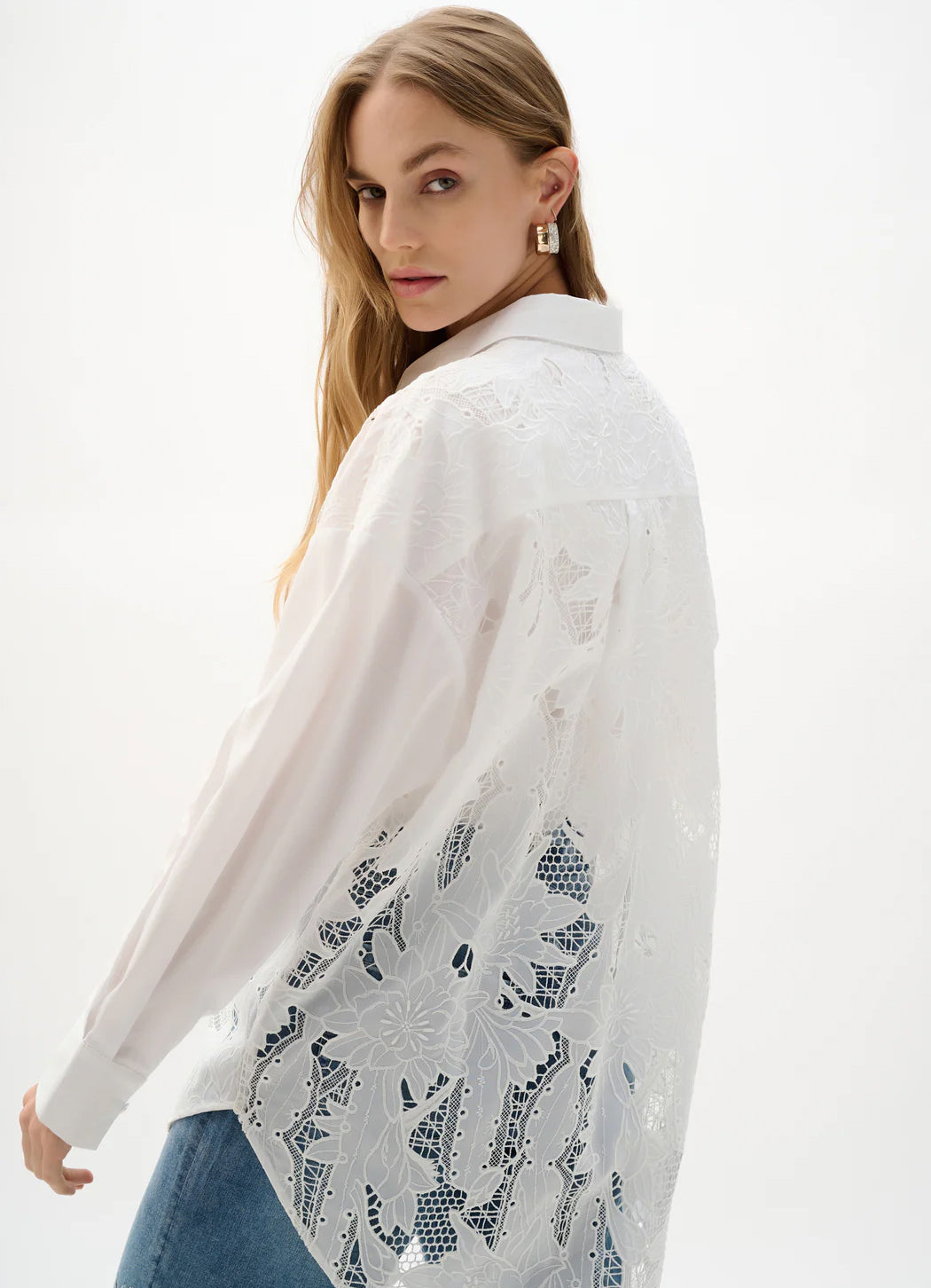 Joseph Ribkoff Floral Lace Button Up