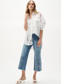 Joseph Ribkoff Floral Lace Button Up